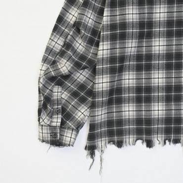 DAMEGE CHECK SHIRTS *ブラック*