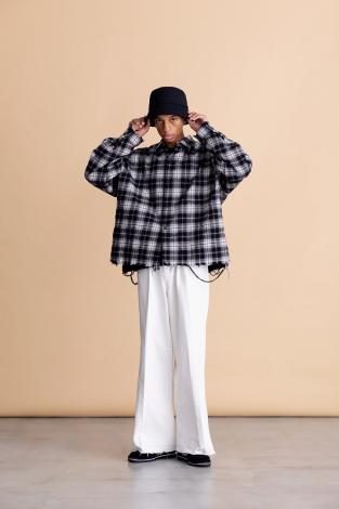 DAMEGE CHECK SHIRTS *ブラック*