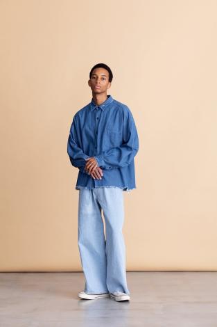 DAMEGE DENIM SHIRTS *インディゴブルー*