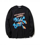 "GENRE" L/S TEE(ORG) *ブラック*