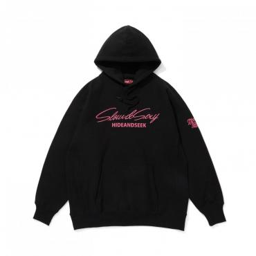 SLOW&SEXY Hooded Sweat Shirt /BLACK×PINK