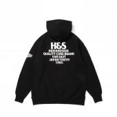 SLOW&SEXY Hooded Sweat Shirt /BLACK×WHITE