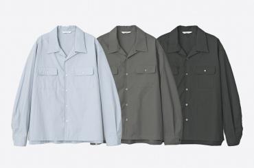 OPEN COLLAR BIG SHIRT *グレー*