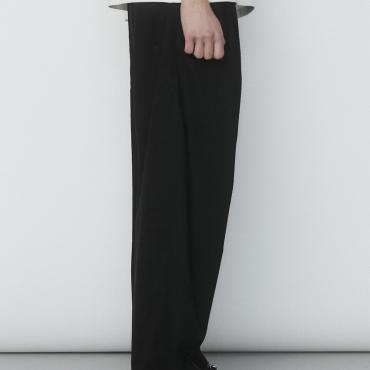 LINEN 2 TUCK SLACKS *ブラック*