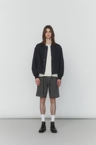 LINEN WIDE SHORTS *グレー*