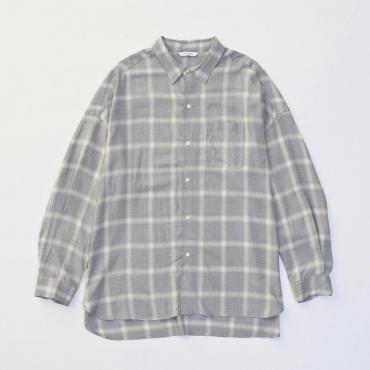 RAYON CHECK SHIRTS *グレー*