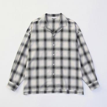 OPEN COLLAR CHECK SHIRTS *オフホワイト*