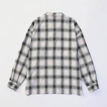 OPEN COLLAR CHECK SHIRTS *オフホワイト*