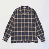 OPEN COLLAR CHECK SHIRTS *ブラウン*