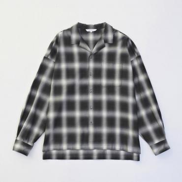 OPEN COLLAR CHECK SHIRTS *ブラック*