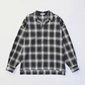 OPEN COLLAR CHECK SHIRTS *ブラック*