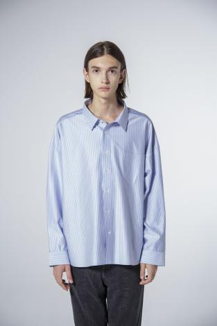 SEAMLESS STRIPE SHIRTS *サックス*