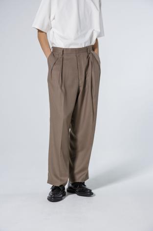 SOFT WIDE SLACKS *ブラウン*