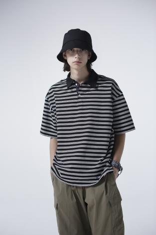 BORDER POLO SHIRTS *ブラック*