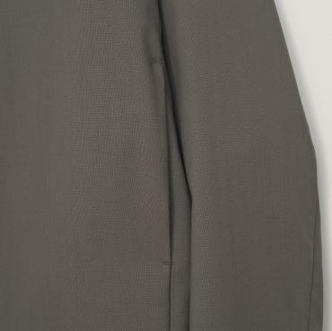 COLLARLESS WOOL JACKET *BROWN*