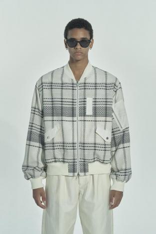 CHECK MA-1 JACKET *WHITE*