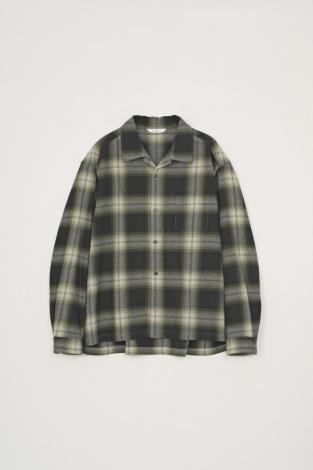 OPEN COLLAR CHECK SHIRT *GREEN*