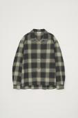OPEN COLLAR CHECK SHIRT *GREEN*