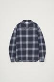 OPEN COLLAR CHECK SHIRT *BLUE*