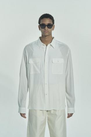 RAYON SILK SHIRT *WHITE*