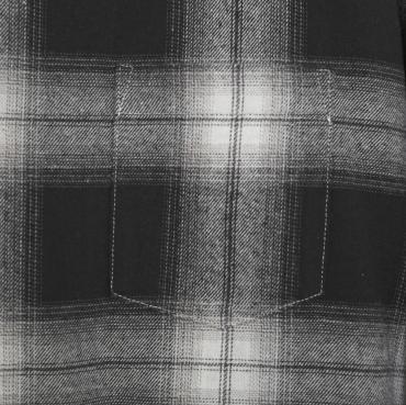 OPEN COLLAR CHECK SHIRT *BLACK*