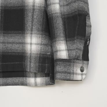 OPEN COLLAR CHECK SHIRT *BLACK*