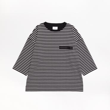 7 SLEEVE BORDER TEE *ブラック×ホワイト*