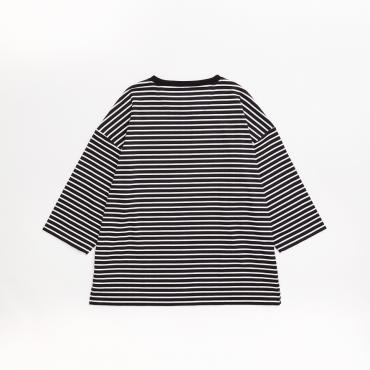 7 SLEEVE BORDER TEE *ブラック×ホワイト*