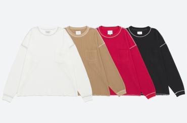 WIDE WAFFLE TEE *ブラック*