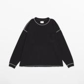 WIDE WAFFLE TEE *ブラック*