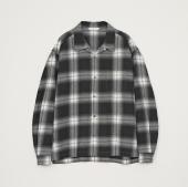 OPEN COLLAR CHECK SHIRT *BLACK*
