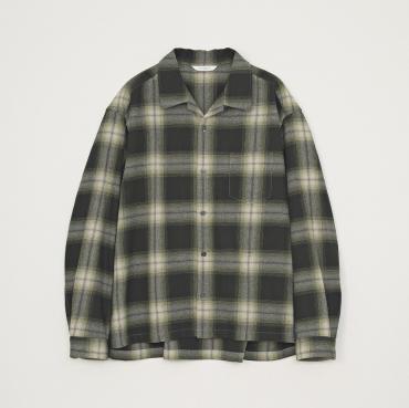 OPEN COLLAR CHECK SHIRT *GREEN*