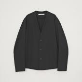 COLLARLESS WOOL JACKET *BLACK*