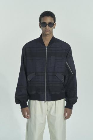 CHECK MA-1 JACKET *NAVY*