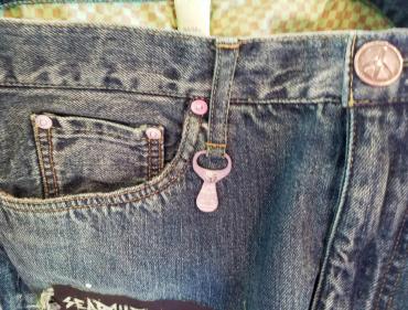 CROPPED DENIM PANTS *インディゴ/イエローグリーン*