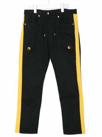 LINE STRECH PANTS *ブラック×イエロー*