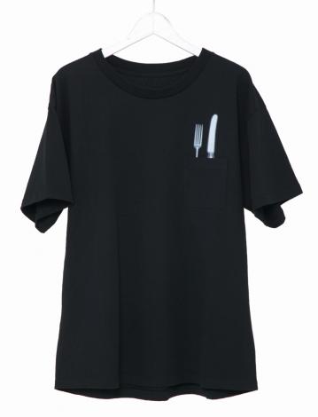 FORK KNIT POKE TEE *ブラック*