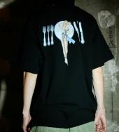 FORK KNIT POKE TEE *ブラック*