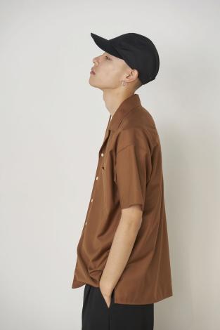 S/S OPEN COLLAR SHIRTS *ブラウン*