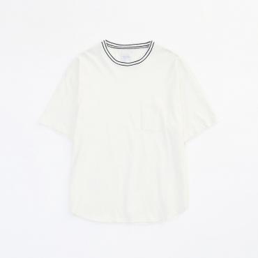 NECK BORDER BIG TEE *ホワイト*