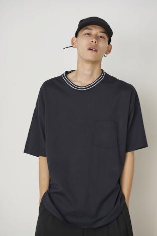 NECK BORDER BIG TEE *ホワイト*