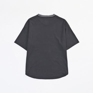 NECK BORDER BIG TEE *ブラック*