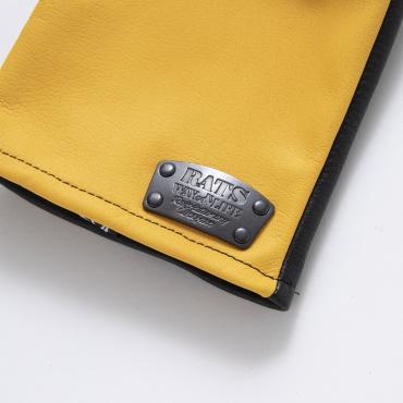 COMBI LEATHER GLOVE *ブラック×イエロー(手の甲)*